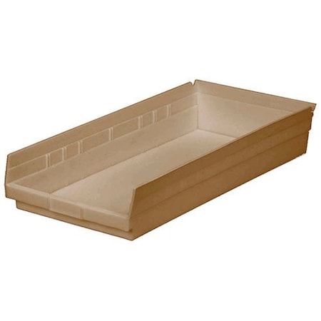 Global Industrial Shelf Storage Bin, Polypropylene, Tan, 4 in H, 11-1/8 in W 184825BG